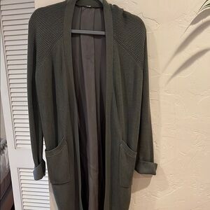Lululemon Olive Green Open Front Cardigan
